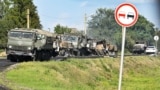 RUSSIA – A convoy of trucks of the Russian army was destroyed by the Ukrainian military in the Sudzha district of the Kursk region of Russia, August 9, 2024 