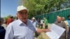 Kazakhstan - Residents protested against the construction of hospital at stadium. Shymkent, 14 April 2022