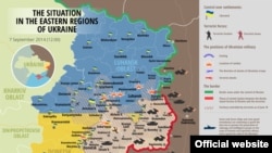 Ukraine – UKRAINIAN Map: The situation in a combat zone at Donbas, 07Sep 2014