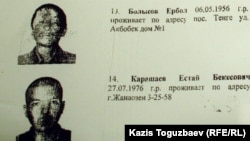 Естай Қарашаевтың іздеу жарияланғандар арасындағы суреті. 25 желтоқсан 2011 жыл.